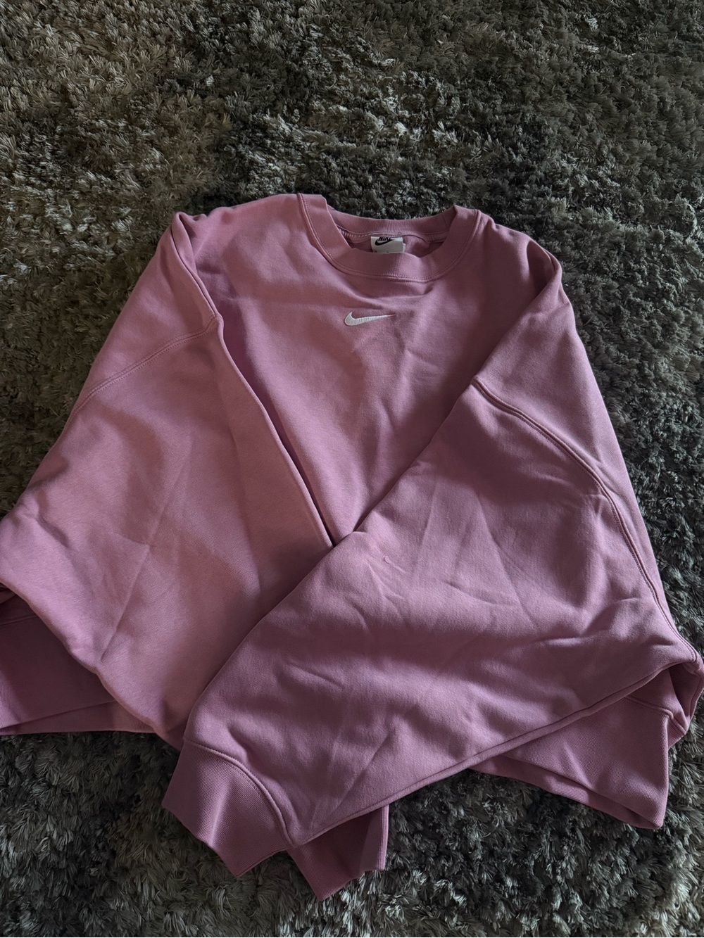 Nike Light Pink Crewneck Sweatshirt with White Swoosh
